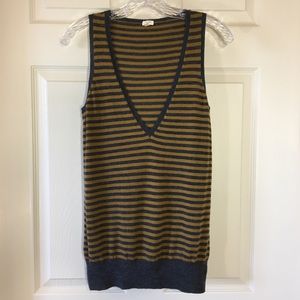 J. Crew | 100% Merino Wool Striped Sweater Vest